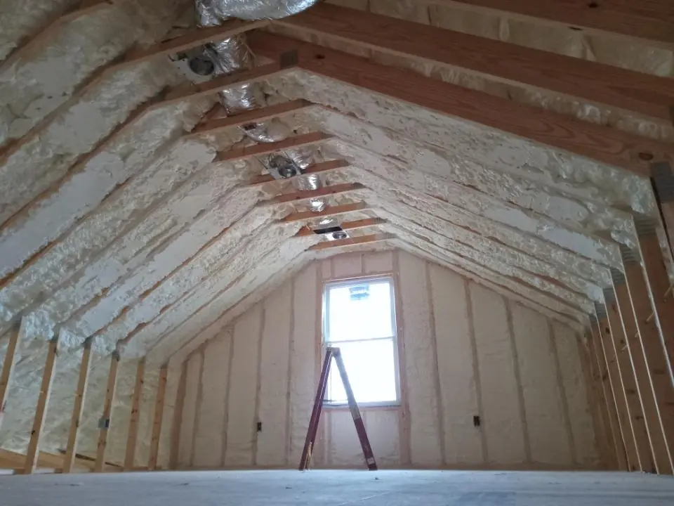 Spray foam roofing application for Crawl Space Insulation project in Henderson